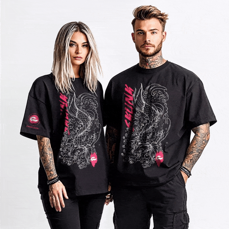 Koi Black - Oversized Tee