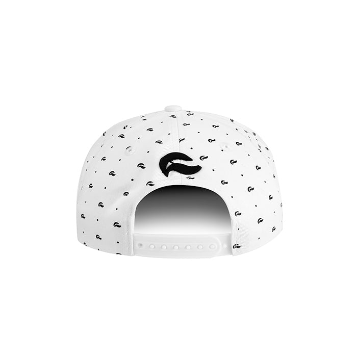 White W/ Black Tails Logo - Snap Back