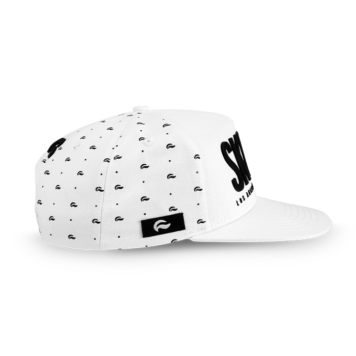 White W/ Black Tails Logo - Snap Back