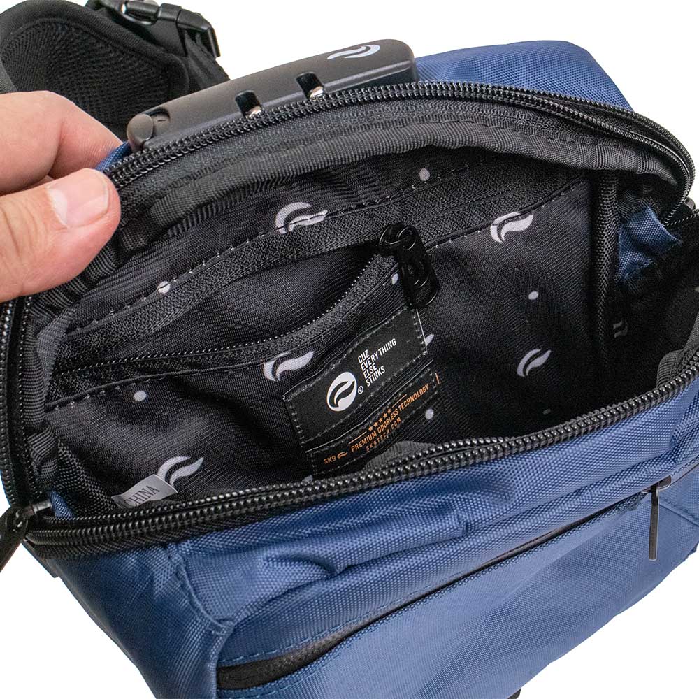 Skunk Bags Kross smell proof cross body bag open view