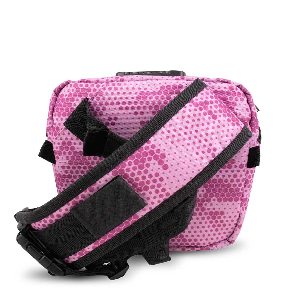 Skunk Bags Kross smell proof cross body bag bubblegum pink camo back view