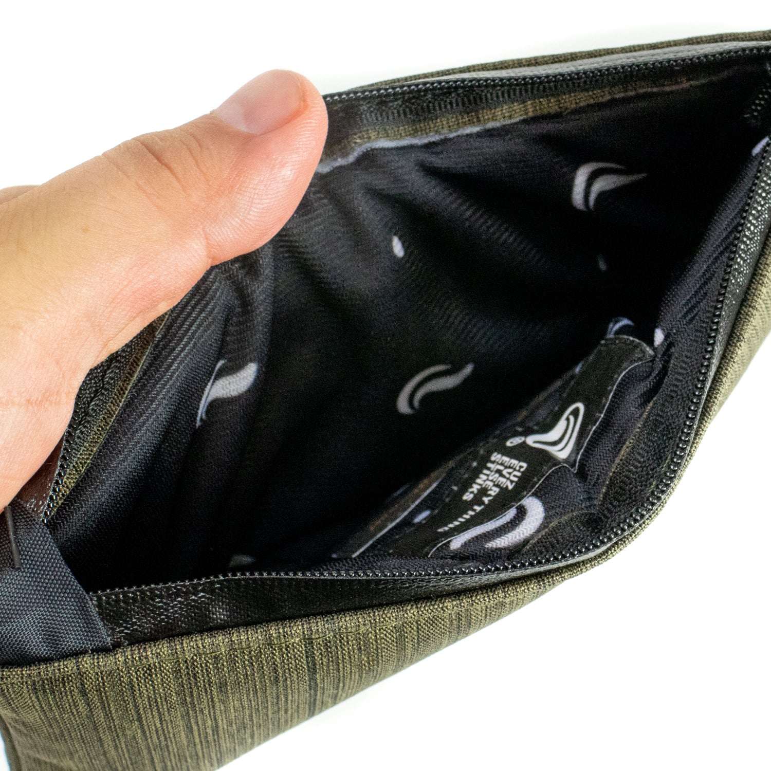 7" Zip Pouch - Green Oxford