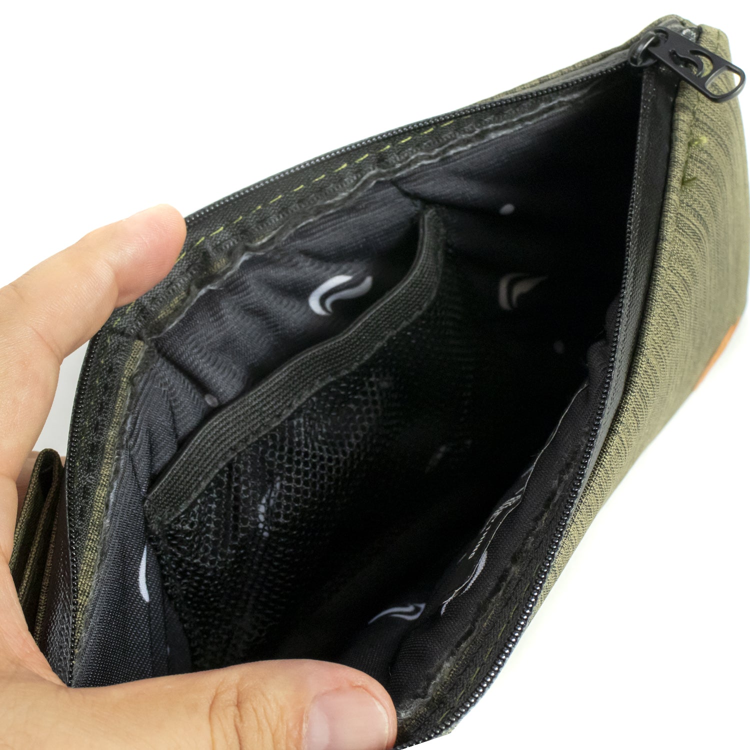 9" Zip Pouch - Green Oxford