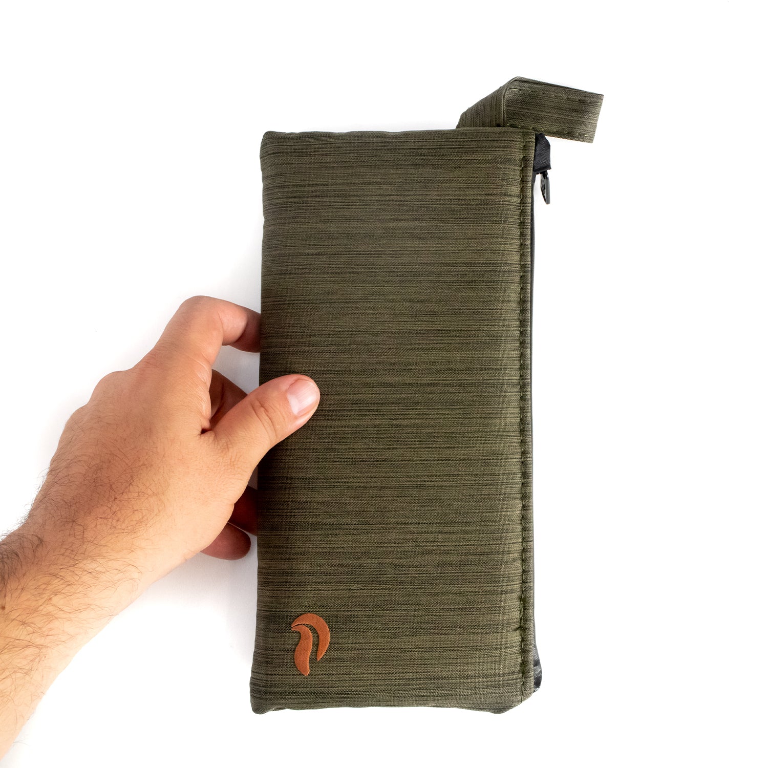 9" Zip Pouch - Green Oxford