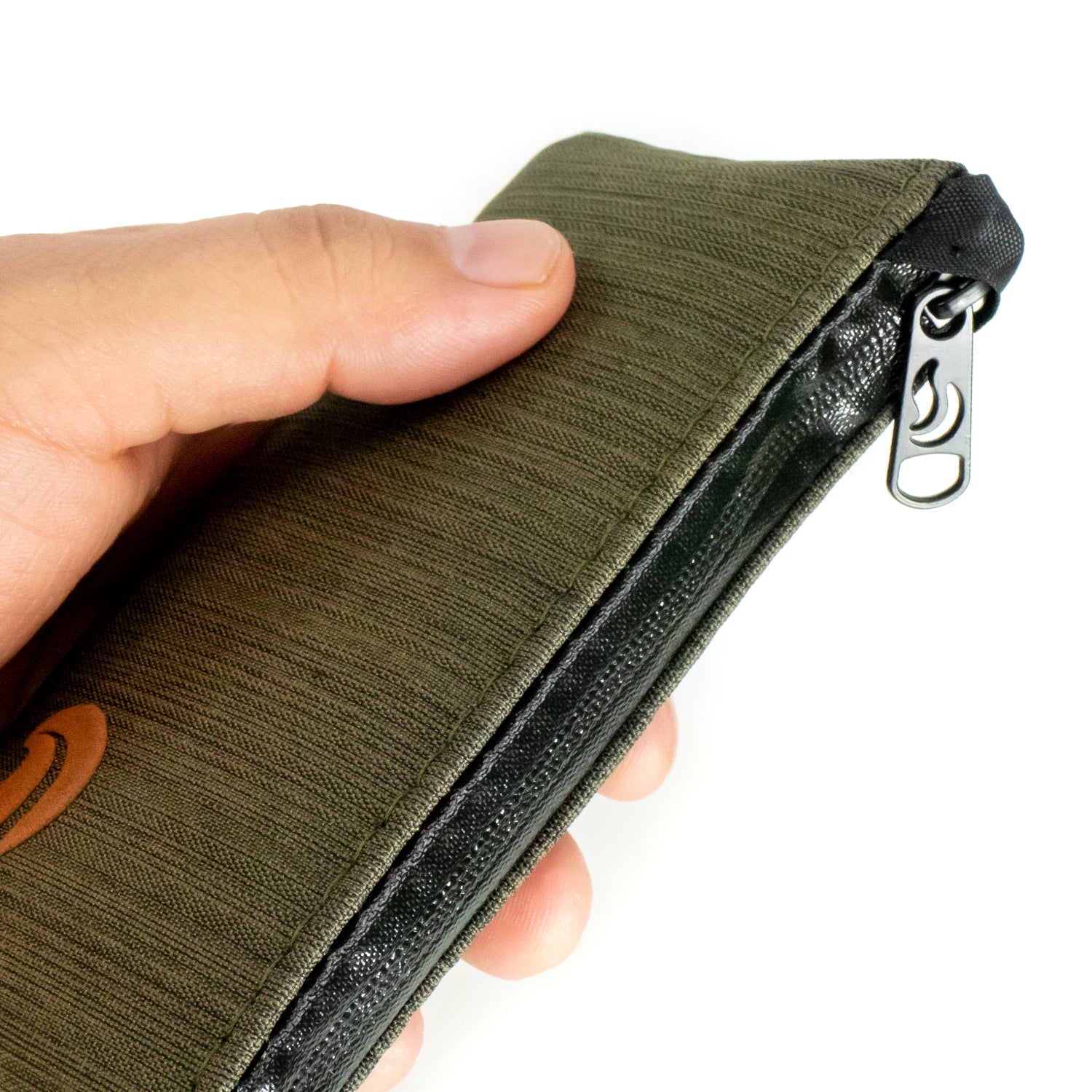 6" Zip Pouch - Green Oxford