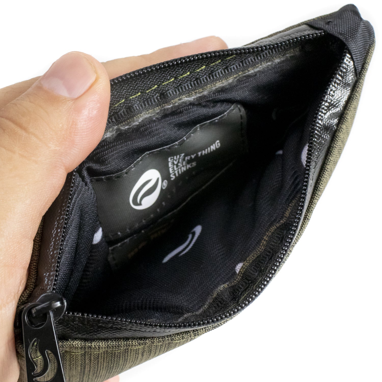 6" Zip Pouch - Green Oxford