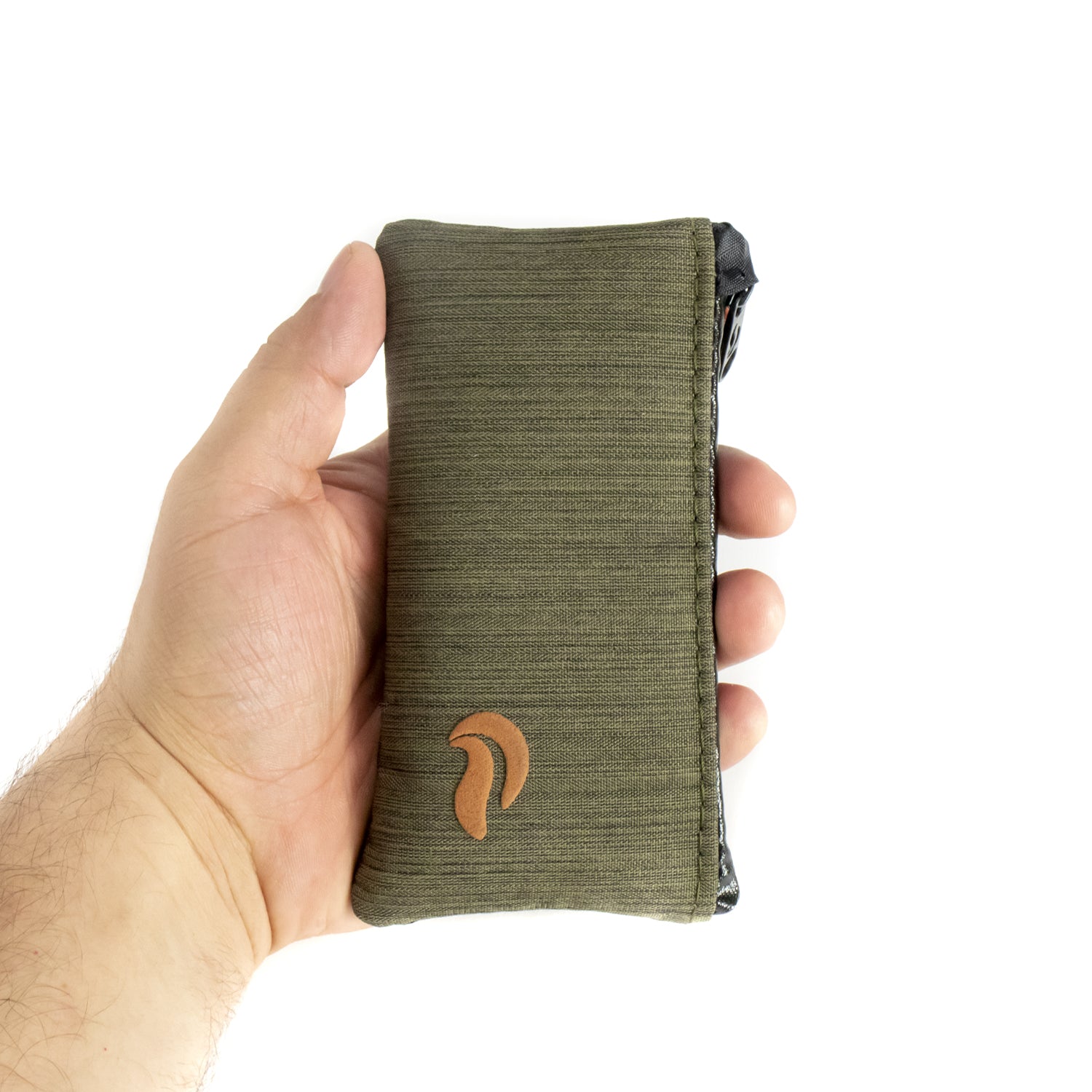 6" Zip Pouch - Green Oxford