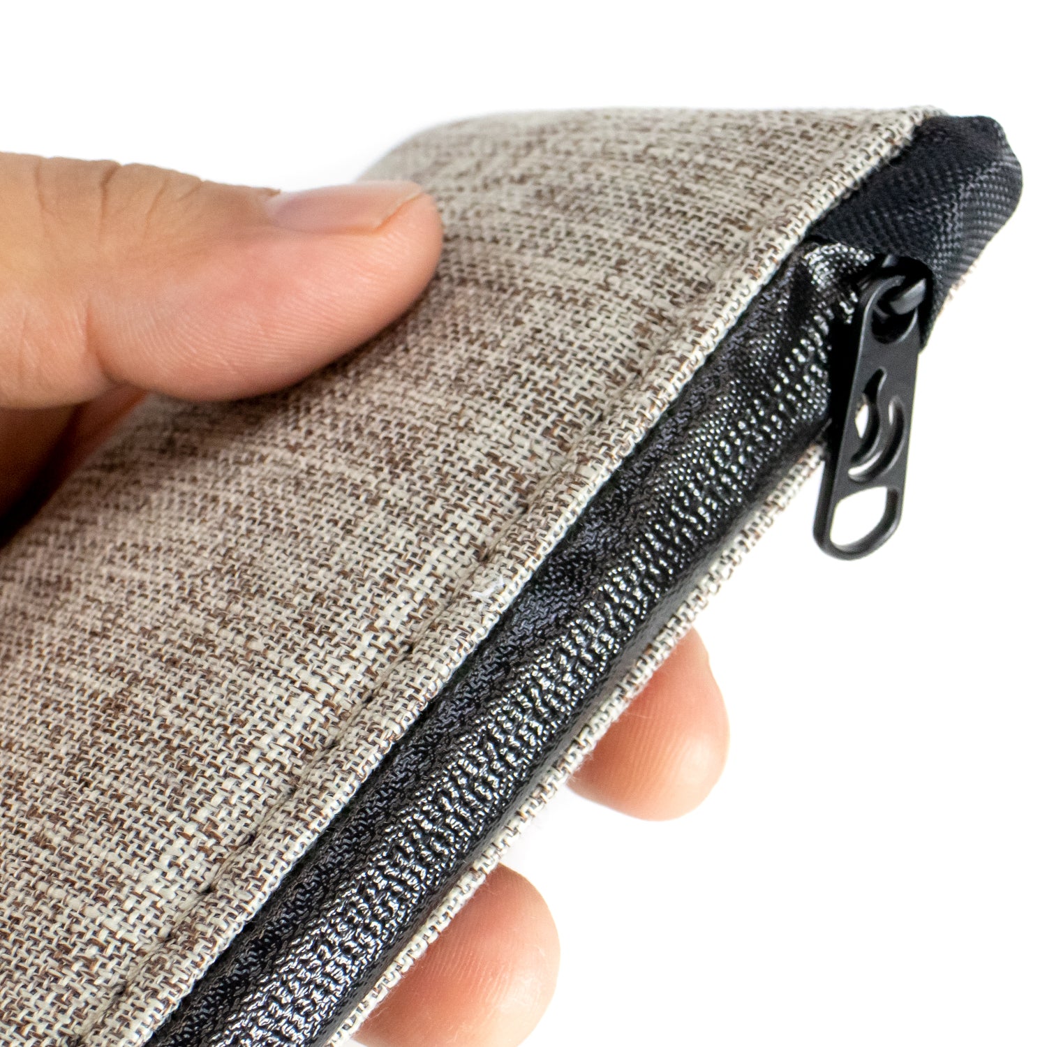 6" Zip Pouch - Khaki Oxford