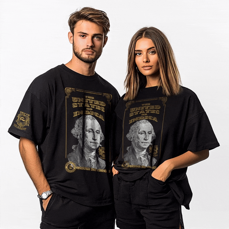 U.S. of Indica Black - Oversized Tee