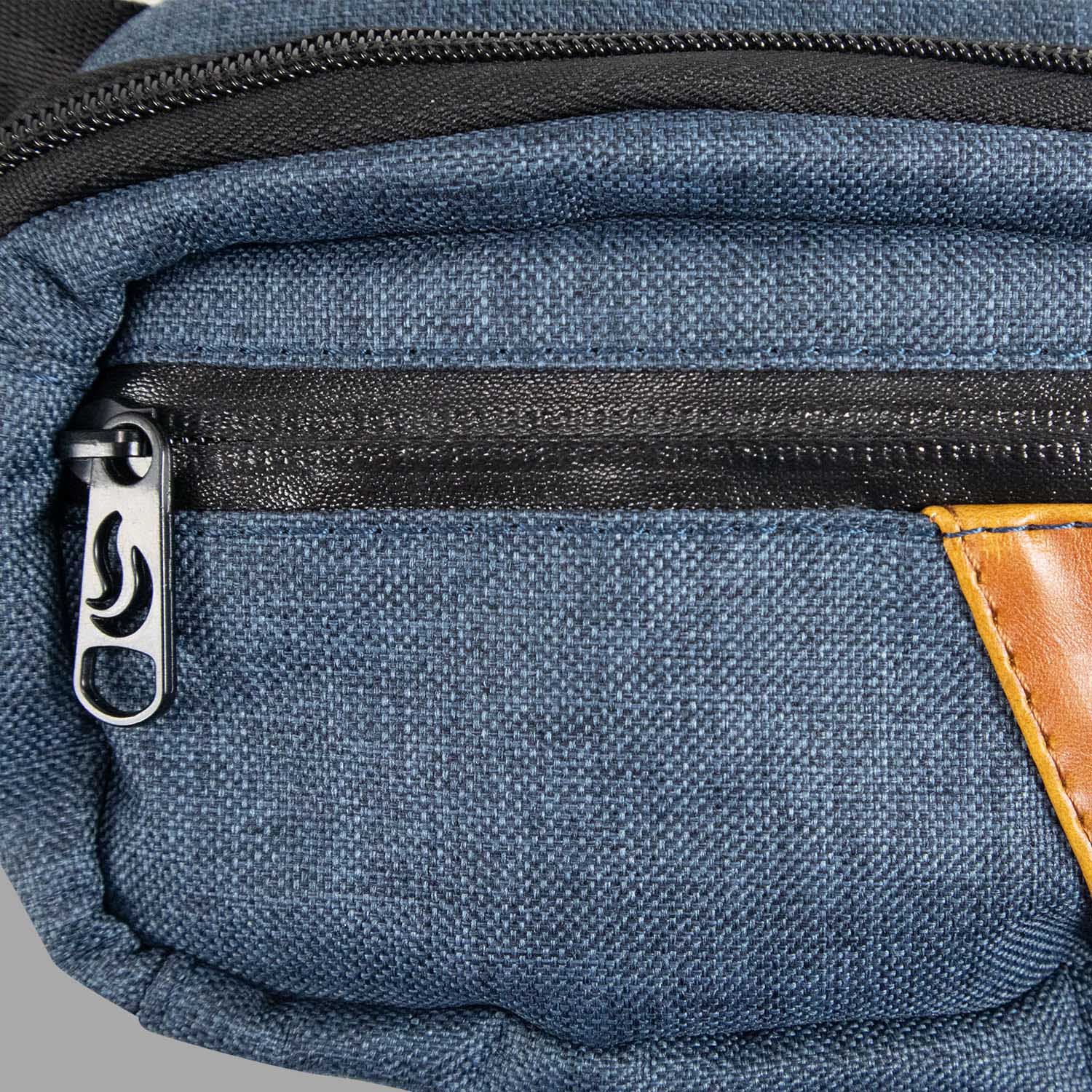 Hipster - Oxford Navy Blue W/Orange Leather