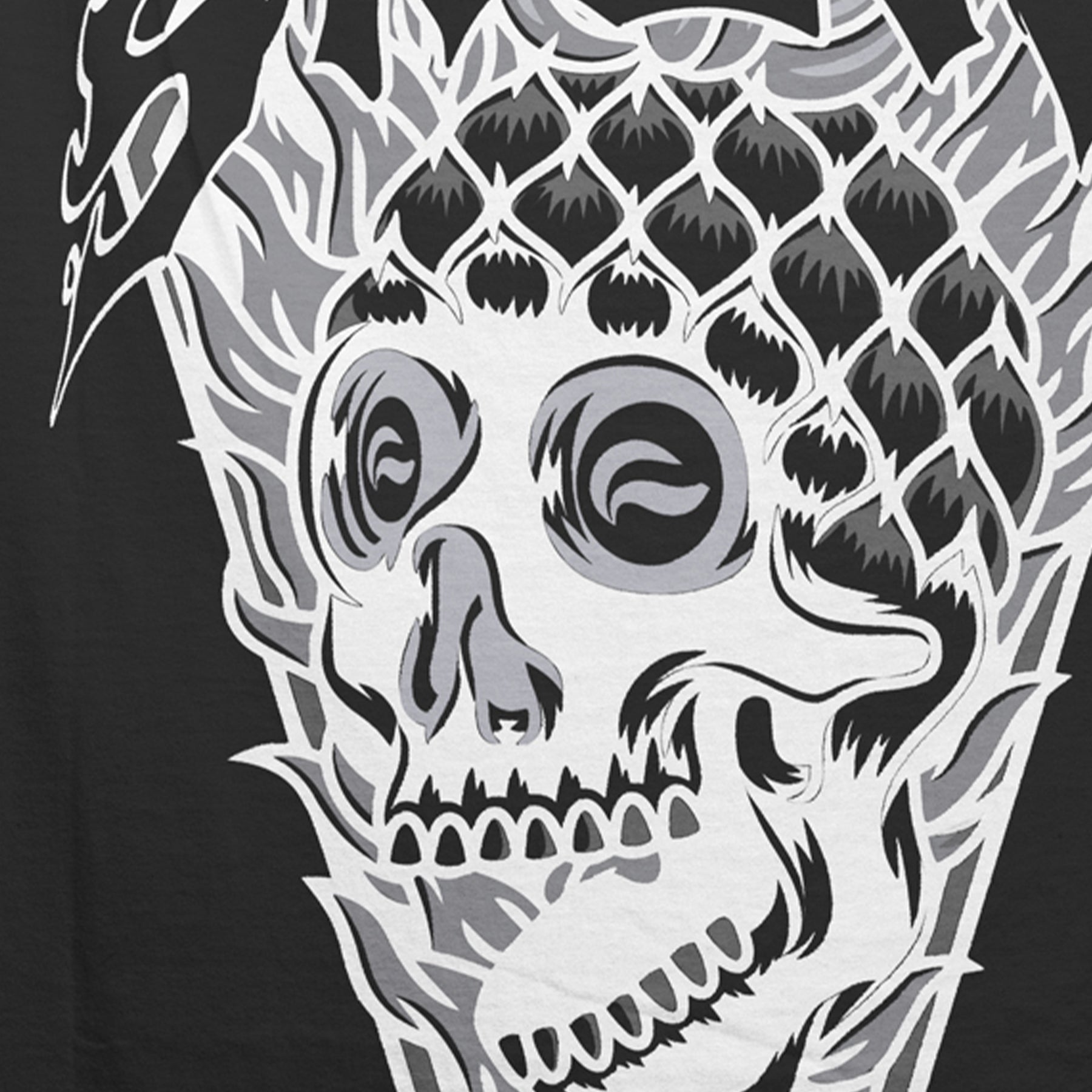 Pineapple Skull Black - Oversized Tee