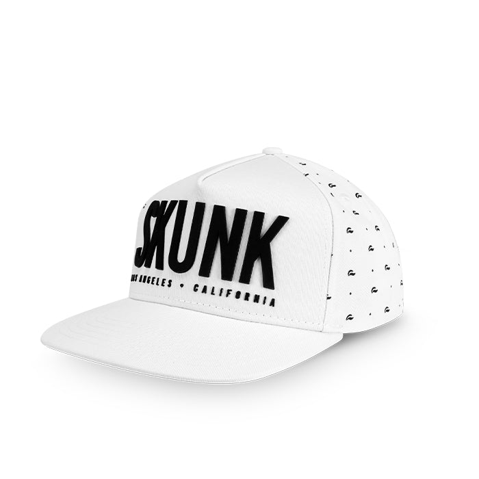 White W/ Black Tails Logo - Snap Back