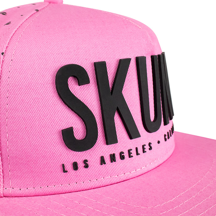 Pink W/ Black Tails Logo - Snap Back