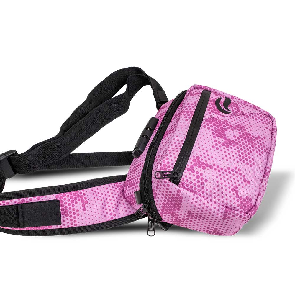 Skunk Bags Kross smell proof cross body bag bubblegum pink camo table view