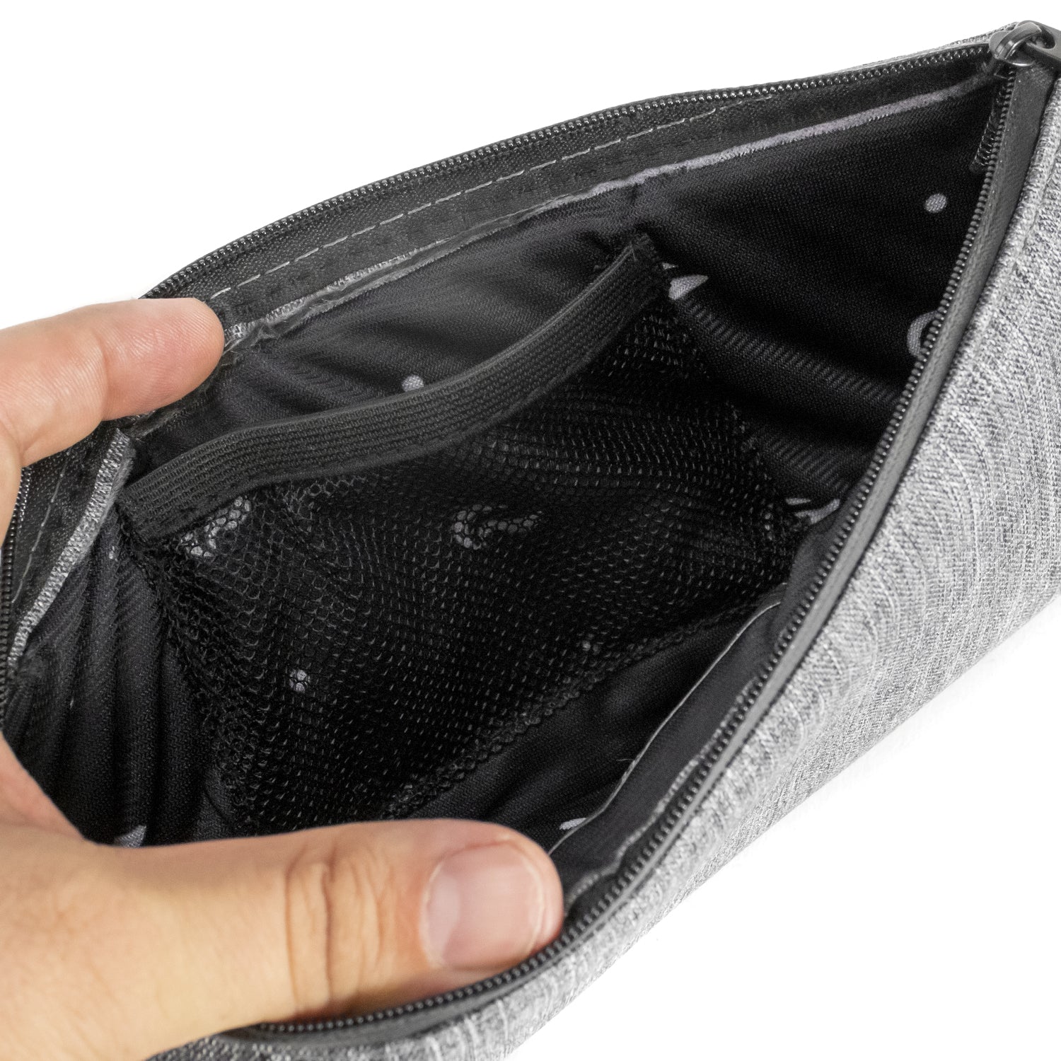 9" Zip Pouch - Gray Oxford