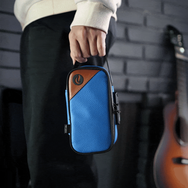 Sidekick S - Navy Blue Leather W/Brown